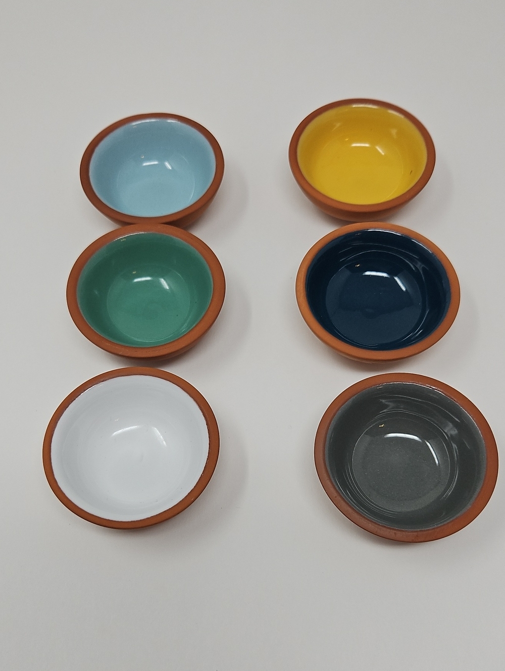 Terracotta Colorful Pinch Accent Bowls - Set of 6